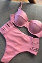 Biquíni Aro Retrô Laura com Hot Pants Luz Rosa - Ballerine