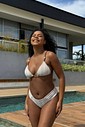 Conjunto Angélica Bege/Off White com Borboleta Fio Duplo Conjunto Angélica Bege/Off White com Borboleta Fio Duplo