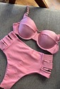 Biquíni Aro Retrô Laura com Hot Pants Luz Rosa - Ballerine