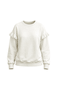 Moletom Lili Cor Off White com bordado inglês na manga Moletom Lili Cor Off White com bordado inglês na manga