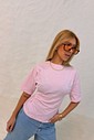 Blusa Amanda detalhe trapeado cor rosa claro Blusa Amanda detalhe trapeado cor rosa claro