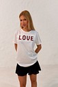 T-shirt Feminina Beatriz Aplique de pedraria cor off white
