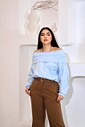 Moletom  Olivia cor azul claro detalhe Ombro a ombro