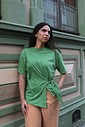 T-shirt Feminina Paloma Detalhe Frontal Transpassado Verde Oliva
