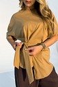 T-shirt Feminina Paloma Detalhe Frontal Transpassado Café com leite