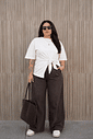 T-shirt Feminina Paloma Plus Size Detalhe Transpassada Cor off white