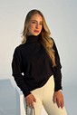 Blusa Tricot Estela Gola Alta Preto