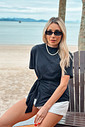 T-shirt Feminina Paloma Detalhe Frontal Transpassado Preto
