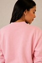 Moletom Adriana de Laço no ombro com bordado na cor Rosa Claro