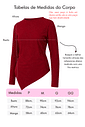 Blusa Giseli Assimétrica manga longa Marinho
