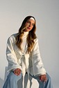 Casaco Cellina Fluido Transpassado Com Cinto Off White