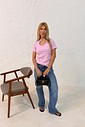 Blusa Isabela Decote em gota cor rosa Blusa Isabela Decote em gota cor rosa