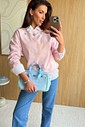 Moletom Sabrina Cor rosa claro bordado
