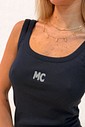 Regata Duda Aplique MC cor preto