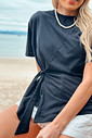 T-shirt Feminina Paloma Detalhe Frontal Transpassado Preto