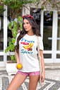 Camiseta T-shirt feminina Suzi cor off white Camiseta T-shirt feminina Suzi cor off white