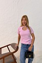 Blusa Isabela Decote em gota cor rosa Blusa Isabela Decote em gota cor rosa