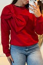 Moletom Adriana de Laço no ombro vermelho