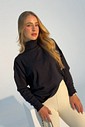 Blusa Tricot Estela Gola Alta Preto