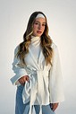 Casaco Cellina Fluido Transpassado Com Cinto Off White