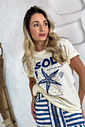 T-shirt Feminina Mar bordada