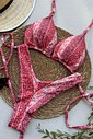 Biquíni Cortininha e Asa delta Paisley Vermelho Biquíni Cortininha e Asa delta Paisley Vermelho