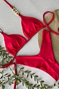 Biquíni Cortininha e Asa Delta Vermelho com Corrente