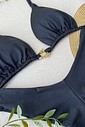 Biquíni Cortininha e Asa Delta Preto com Argola