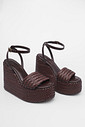 Sandália Greta Marrom Plataforma Anabela Sandália Greta Marrom Plataforma Anabela