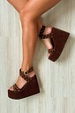 Sandália Amalfi Marrom Plataforma Anabela
