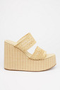 Tamanco Gisa Natural MIST - plataforma feminina com tiras largas tramadas em palha