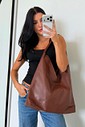 Bolsa Eva Marrom Shopper Grande Minimalista Bolsa Eva Marrom Shopper Grande Minimalista