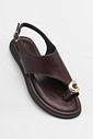 Sandália Pâmela Café com Detalhe Dourado | Mist