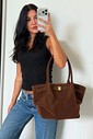Bolsa Zoe Chocolate Tote Feminina Grande Bolsa Zoe Chocolate Tote Feminina Grande