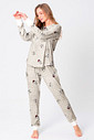 PIJAMA LONGO SKIN LIGHT FEMININO - SNOOPY LOVERS FRENTE