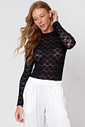 BLUSA DE RENDA MANGA LONGA FASHION BLUSA DE RENDA MANGA LONGA FASHION