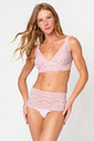 CALCINHA CINTURA ALTA EM RENDA - LINGERIE PINK GLOSS