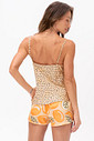 SHORT DOLL ACETINADO MARACUJÁ - FRUTA PRINT