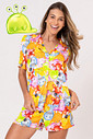 PIJAMA AMERICANO ACETINADO CURTO - GELEIA DE MONSTROS PIJAMA AMERICANO ACETINADO CURTO - GELEIA DE MONSTROS