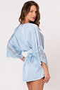 PIJAMA KIMONO COM RENDA - CLÁSSICOS ACETINADOS LIGHT BLUE PIJAMA KIMONO COM RENDA - CLÁSSICOS ACETINADOS LIGHT BLUE