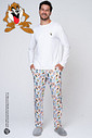 KIT PIJAMA LONGO LOONEY BOX E ROBE DE SOFT PRETO FRENTE PIJAMA