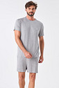PIJAMA MASCULINO CURTO EM VISCOSE - CLÁSSICO VISCOSE MESCLA PIJAMA MASCULINO CURTO EM VISCOSE - CLÁSSICO VISCOSE MESCLA