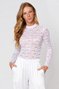 BLUSA DE RENDA OFF-WHITE FASHION BLUSA DE RENDA OFF-WHITE FASHION