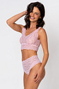 CALCINHA CINTURA ALTA EM RENDA - LINGERIE PINK GLOSS