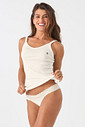 CALCINHA OFF WHITE BÍQUINI EM RIBANA DE ALGODÃO