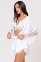 PIJAMA KIMONO BRANCO COM RENDA TOQUE DE SEDA - ETERNO FEMININO PIJAMA KIMONO BRANCO COM RENDA TOQUE DE SEDA - ETERNO FEMININO