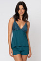 SHORT DOLL EM VISCOSE E RENDA - CLÁSSICO VISCOSE GREEN LUCK FRENTE