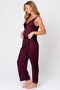 PIJAMA DE ALÇA E CALÇA TOQUE DE SEDA - CLÁSSICO ACETINADO BOLD WINE LADO