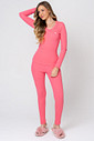 PIJAMA FEMININO LUVA EM RIBANA - CLÁSSICO CANELADO PINK GLOSS