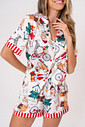 PIJAMA AMERICANO ACETINADO CURTO - NATAL AU PIJAMA AMERICANO ACETINADO CURTO - NATAL AU